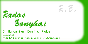 rados bonyhai business card